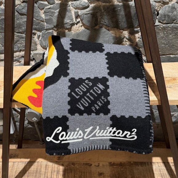 Louis Vuitton x Nigo LV Made Damier Tiger Wool Cashmere Throw Blanket - Picture 1 of 9